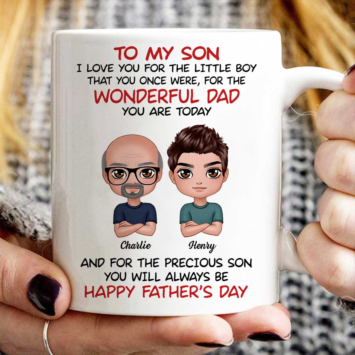 Doll To My Son From Dad Mom Happy Father's Day Personalized Mug
