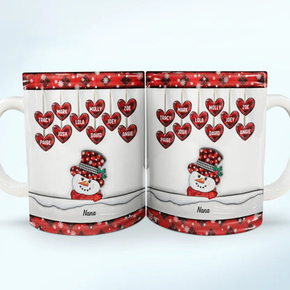 Papa Nana Snowman Christmas Grandparents - 3D Inflated Effect Printed Mug, Personalized White Edge-to-Edge Mug