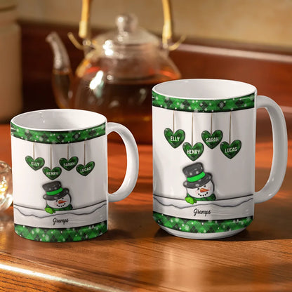 Papa Nana Snowman Christmas Grandparents - 3D Inflated Effect Printed Mug, Personalized White Edge-to-Edge Mug