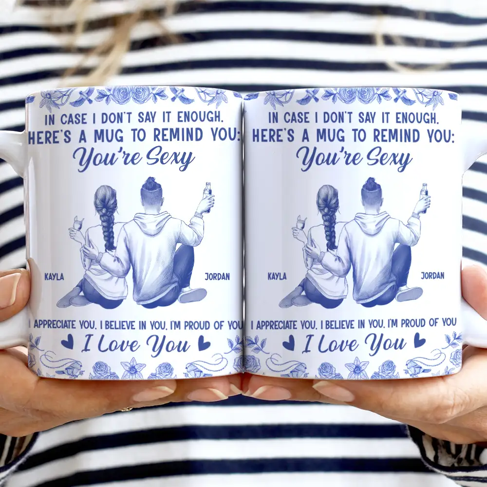 In Case I Don't Say It Enough Couples Toile - Personalized White Edge-to-Edge Mug