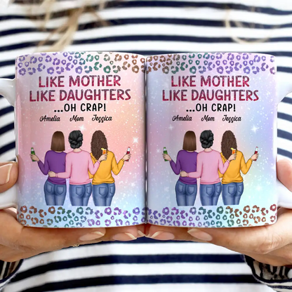 Like Mother Like Daughter Twinkle Leopard - Personalized White Edge-to-Edge Mug