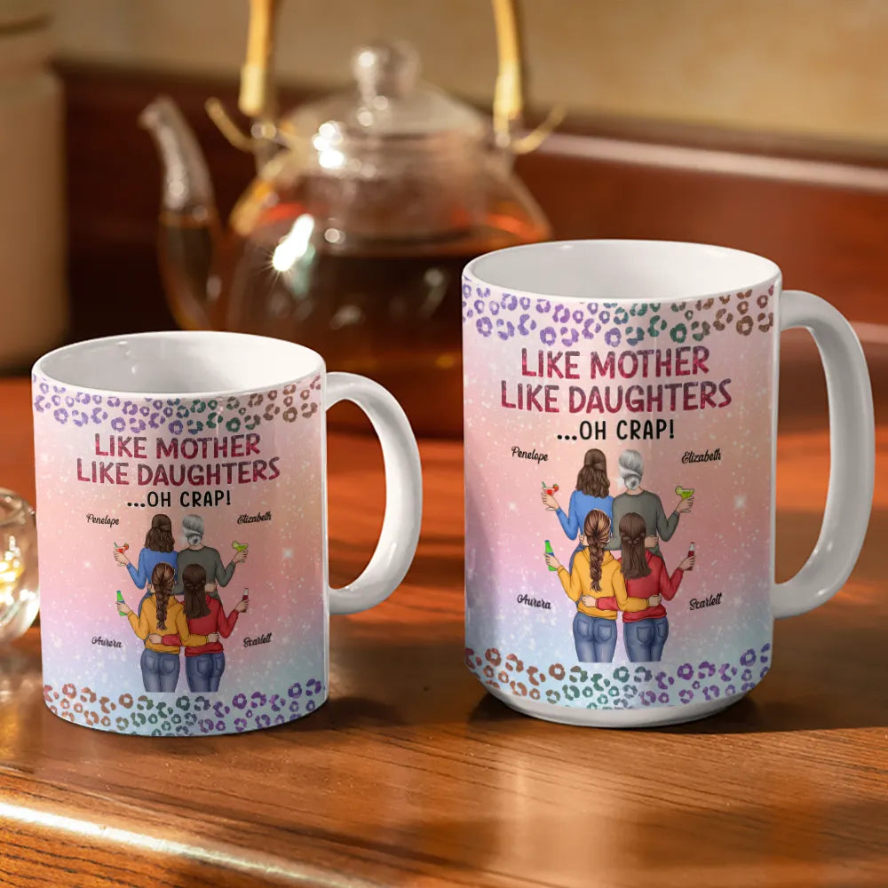 Like Mother Like Daughter Twinkle Leopard - Personalized White Edge-to-Edge Mug