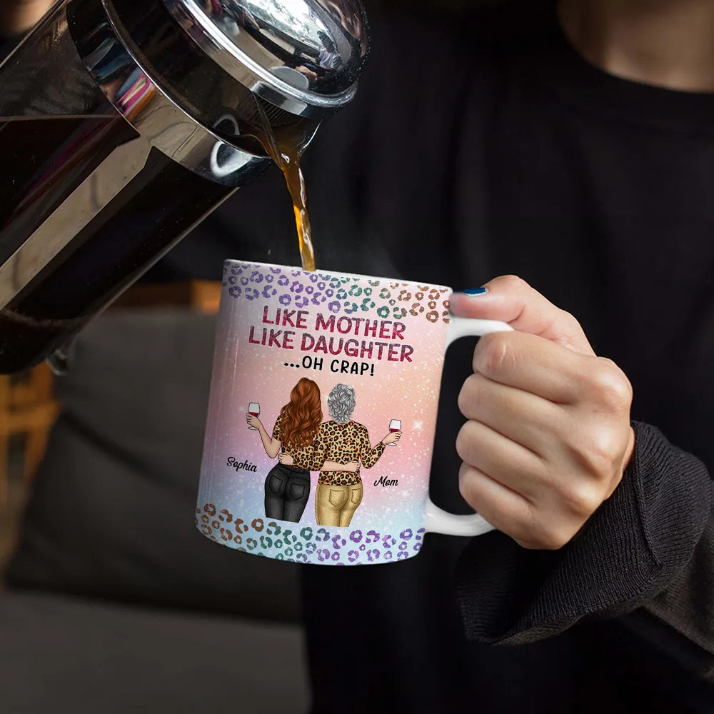 Like Mother Like Daughter Twinkle Leopard - Personalized White Edge-to-Edge Mug