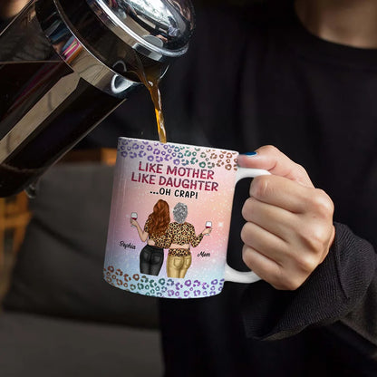 Like Mother Like Daughter Twinkle Leopard - Personalized White Edge-to-Edge Mug