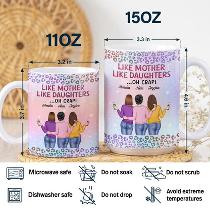 Like Mother Like Daughter Twinkle Leopard - Personalized White Edge-to-Edge Mug
