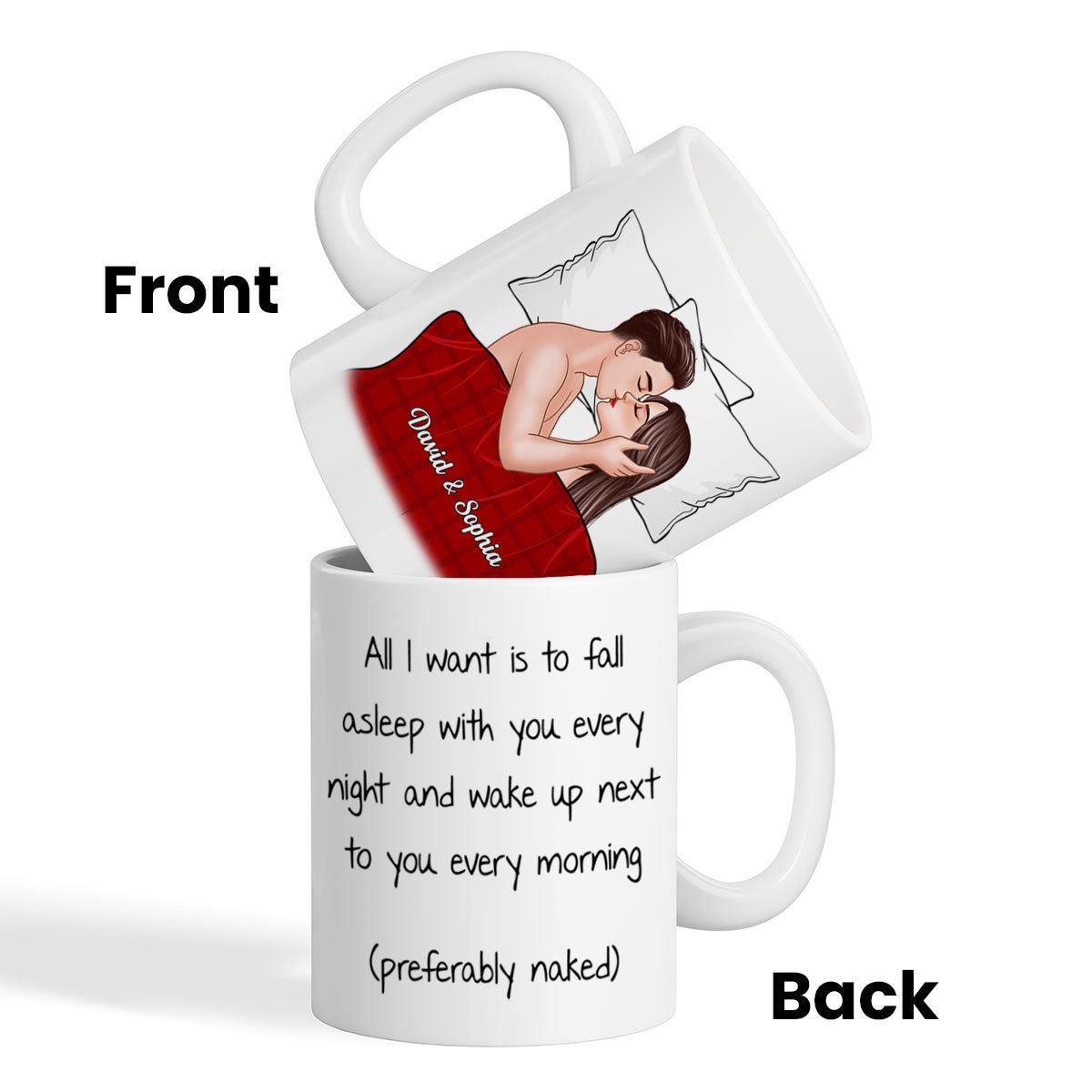 All I Want Is To Fall Asleep With You Valentine's Couple Personalized Mug
