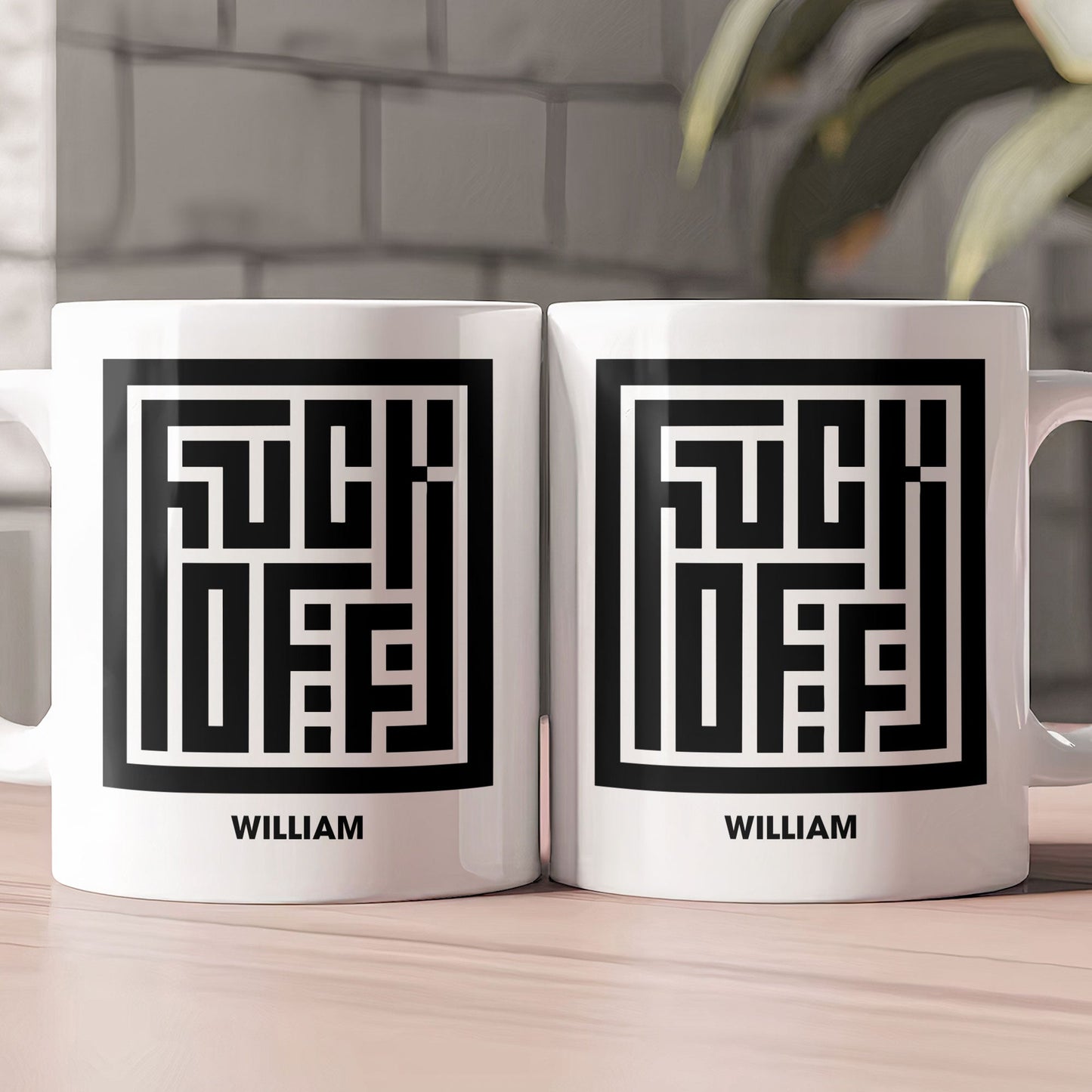 Maze Typography Hidden Message - Personalized Mug