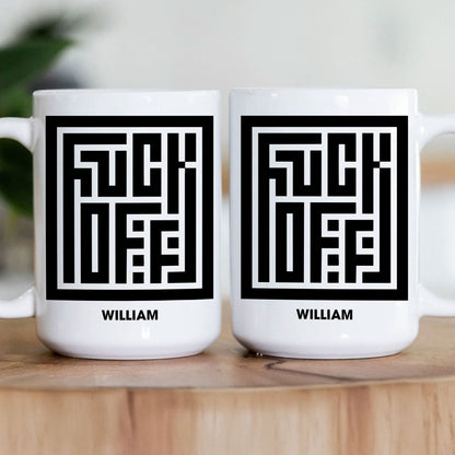 Maze Typography Hidden Message - Personalized Mug