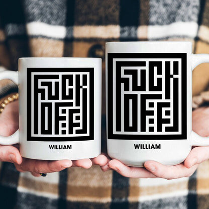 Maze Typography Hidden Message - Personalized Mug