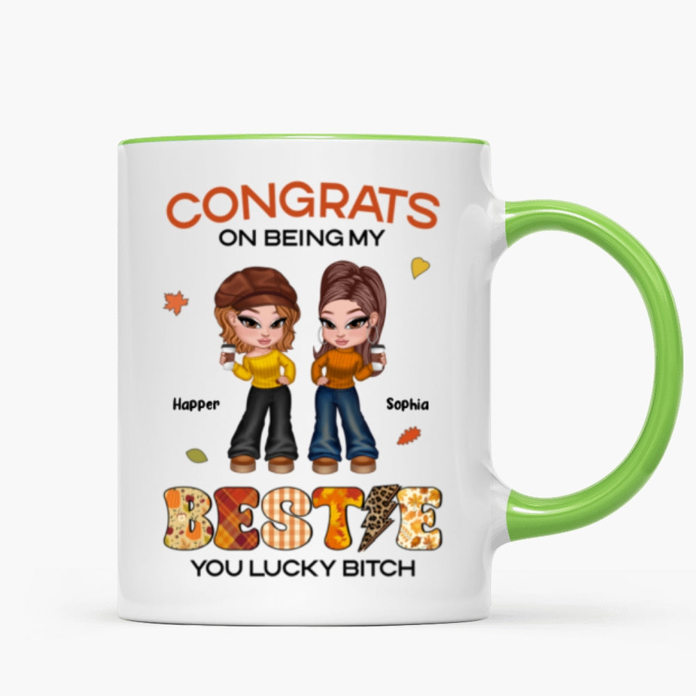 Congrats On Being My Bestie Sister Fall Season Y2K Style Personalized Mug