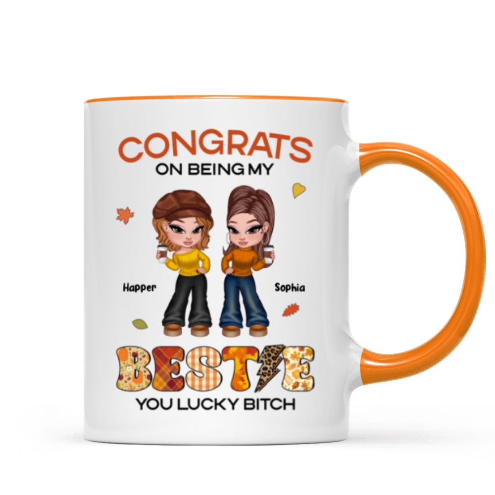 Congrats On Being My Bestie Sister Fall Season Y2K Style Personalized Mug