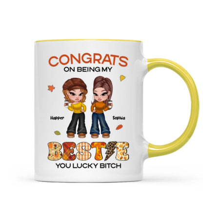 Congrats On Being My Bestie Sister Fall Season Y2K Style Personalized Mug