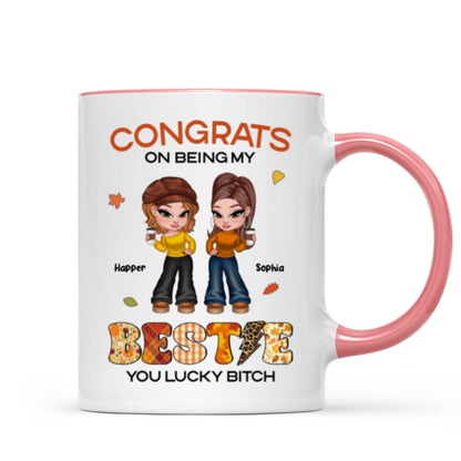 Congrats On Being My Bestie Sister Fall Season Y2K Style Personalized Mug