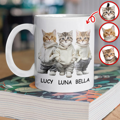 Custom Photo And Name Cat White Mug For Cat Pet Lovers HA75 897598