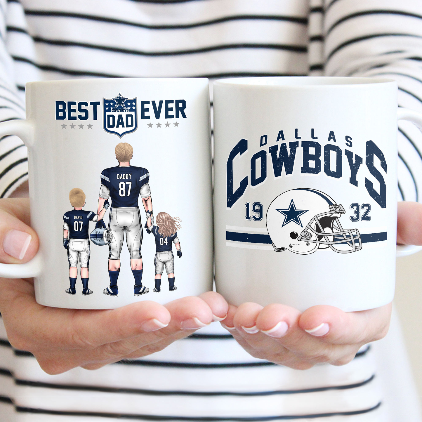 Best Dad Ever Vintage - Personalized Mug - Gifts For American Football Lover | TM12 HN02