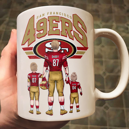 Daddy & Kids NFL Style - Personalized Mug - Gifts For American Football Lover | TM12 HN02