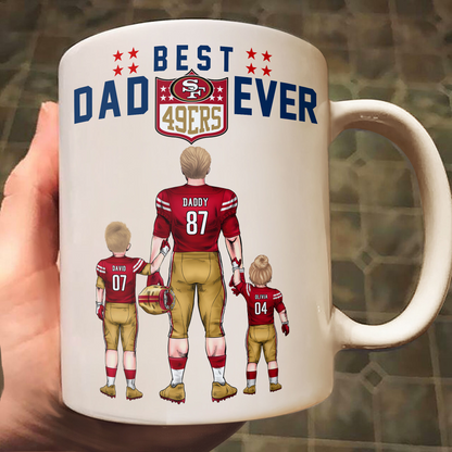 Best Dad Ever Football - Personalized Mug - Gifts For American Football Lover | TM12 HN02