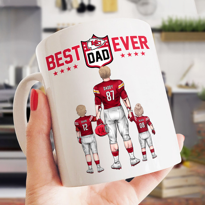 Best Dad Ever NFL Family - Personalized Mug - Gifts For American Football Lover | TM12 HN02