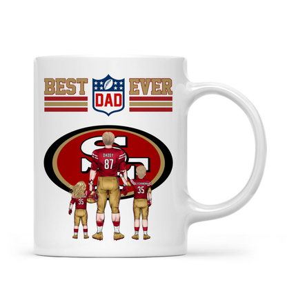 Father & Children Custom Sports Team - Personalized Mug - Gifts For American Football Lover | TM12 HN02