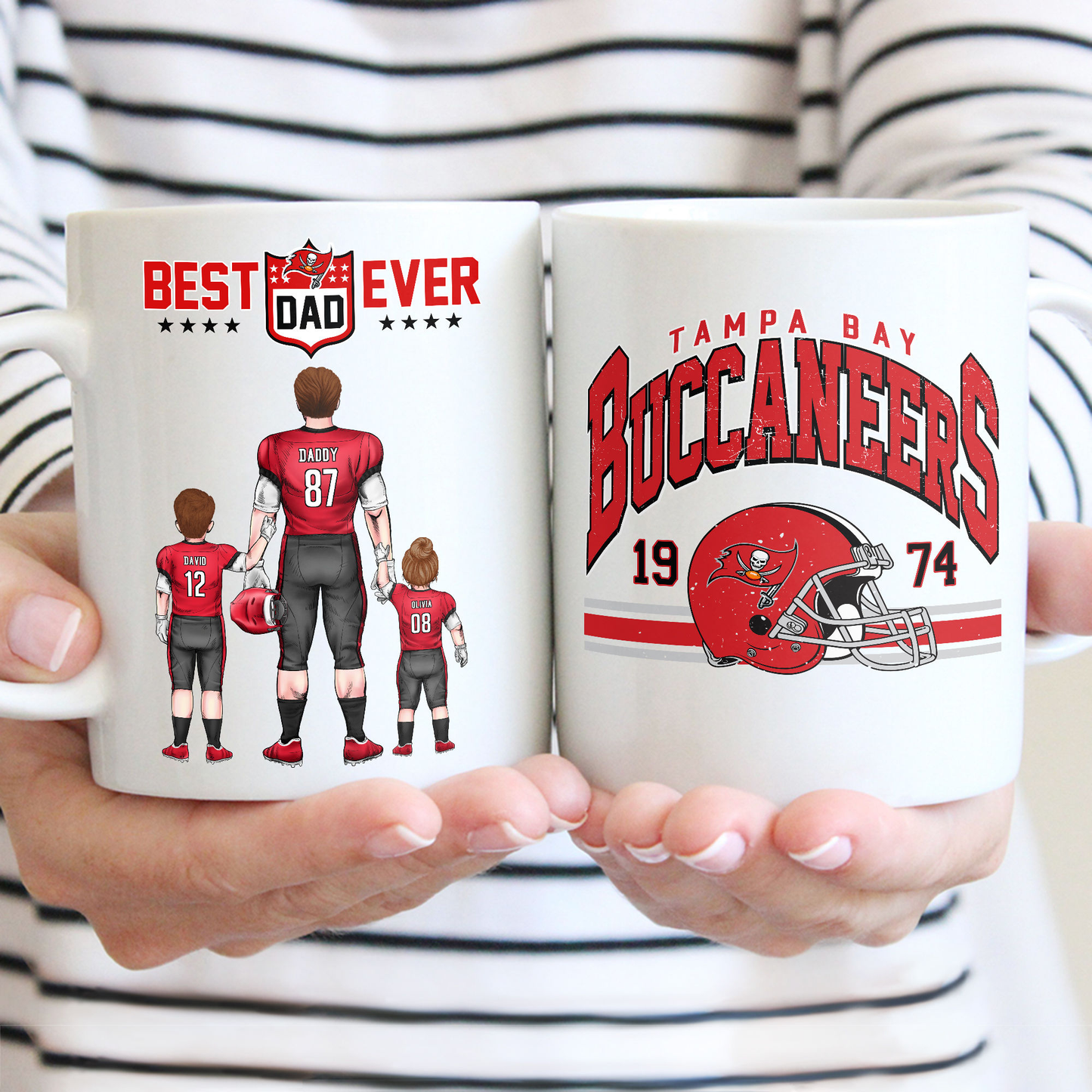 Best Dad Ever Vintage - Personalized Mug - Gifts For American Football Lover | TM12 HN02