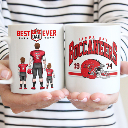 Best Dad Ever Vintage - Personalized Mug - Gifts For American Football Lover | TM12 HN02
