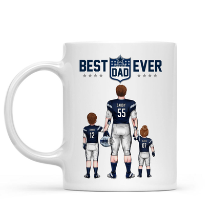 Best Dad Ever Vintage - Personalized Mug - Gifts For American Football Lover | TM12 HN02