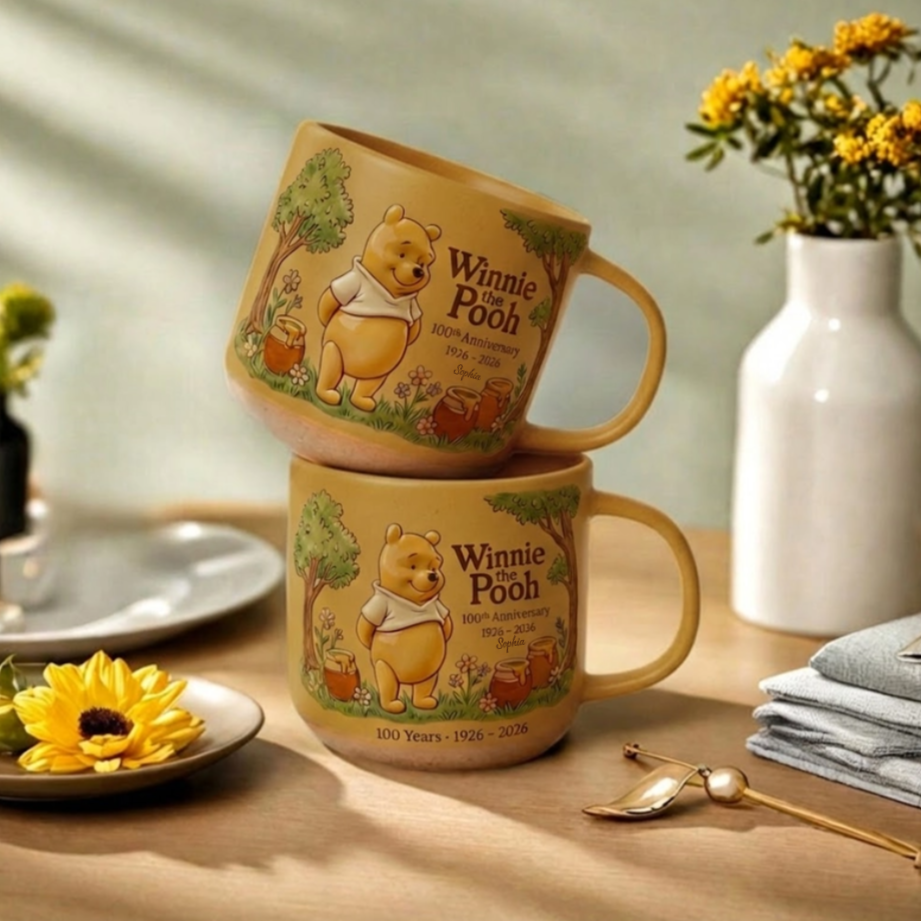 DSNY Honey Bear Celebrate Our 100th Anniversary - Personalized Pottery Mug - Gift For Movie Fans NL122