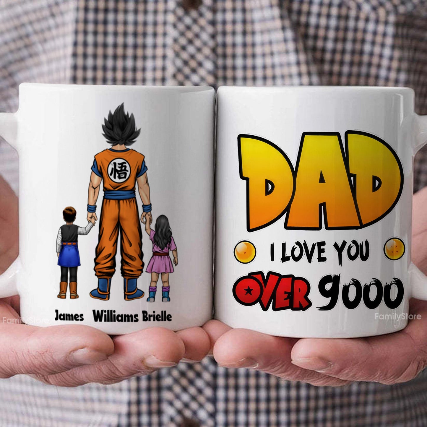 We Love You Over 9000 - Gift For Dad, Husband, Father's Day - Personalized Ceramic Mug