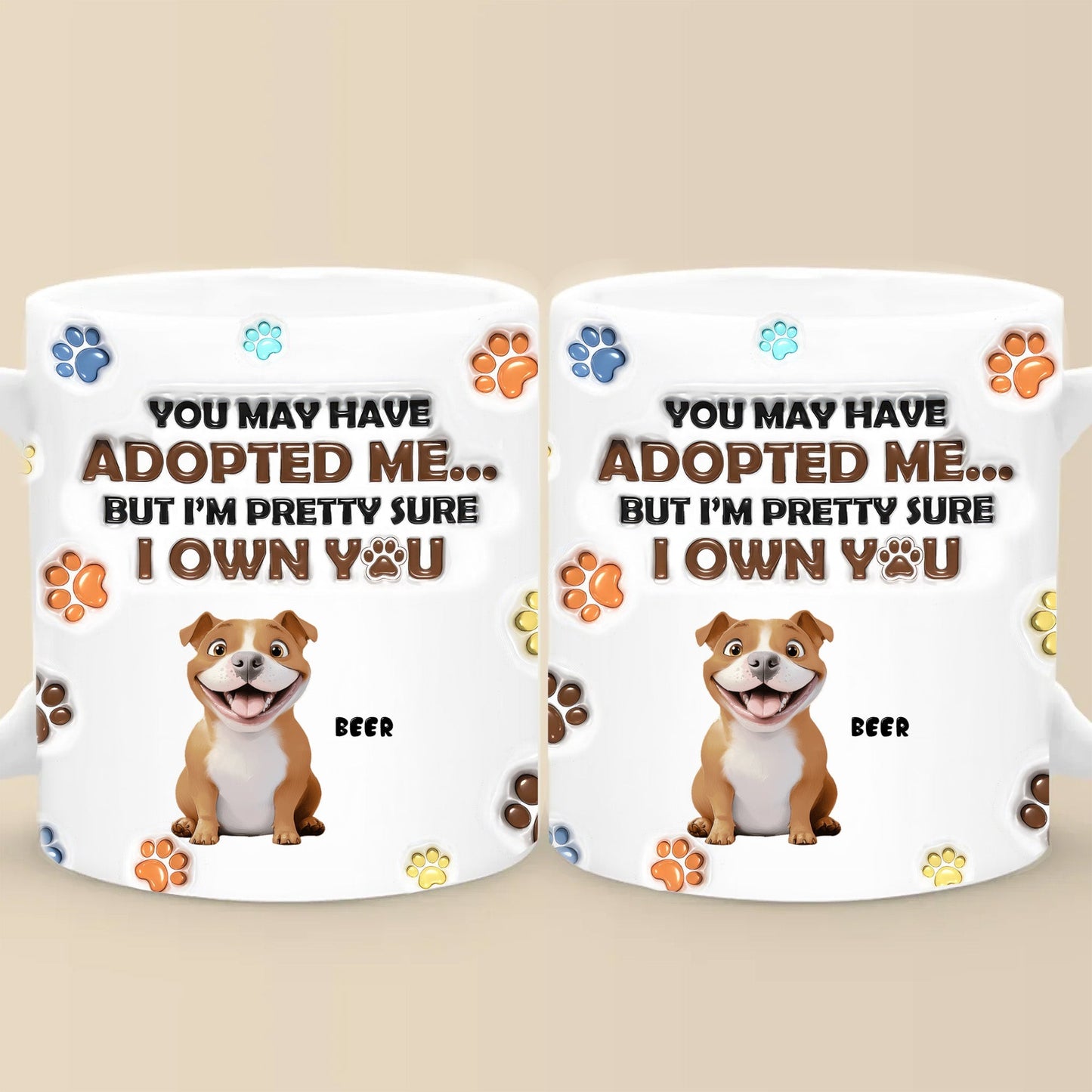 We Own You My Cartoon Dog - Personalized 3D Inflated Effect Ceramic Mug - Gift For Dog Lovers | CLP15 NA94