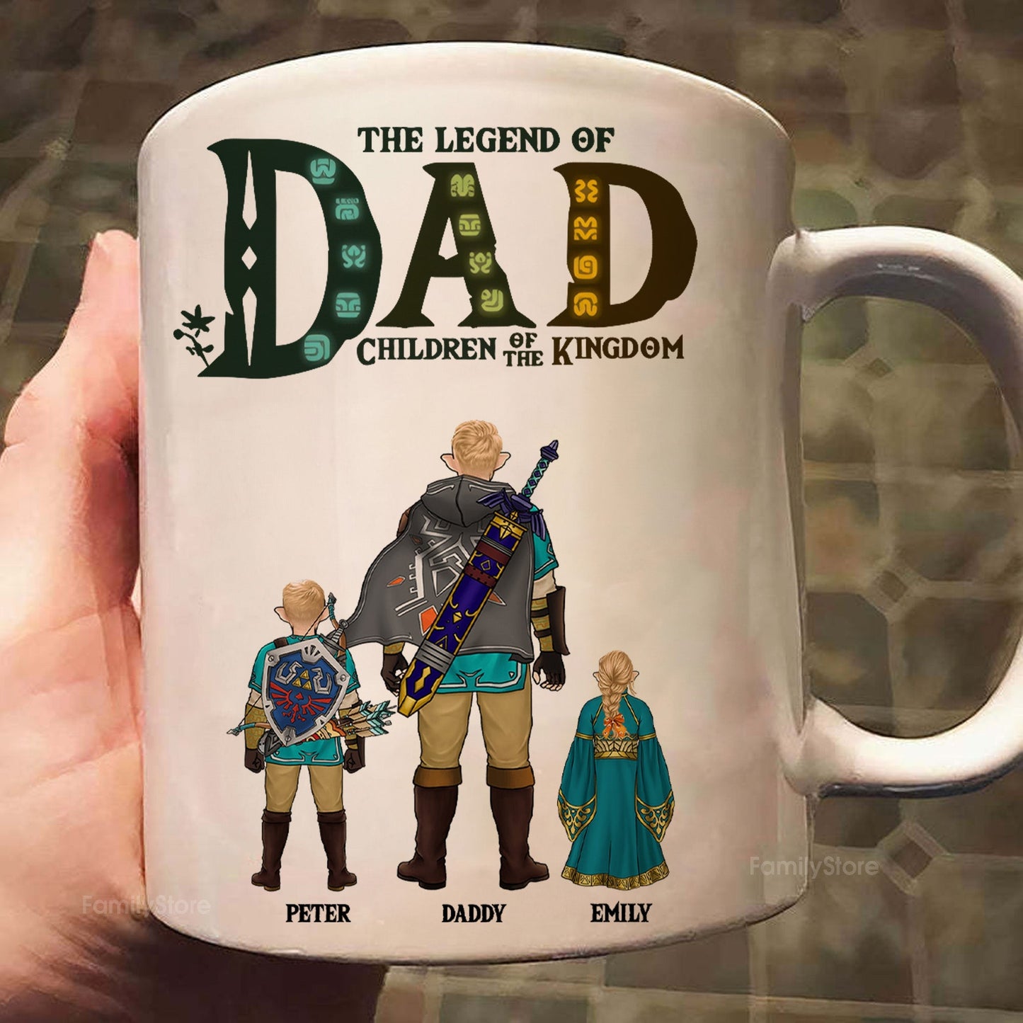 The Legend Of Dad CHildren Of The Kingdom Zelda - Personalized Mug - Gift for Dad, Grandpa, Husband | CL07 NH96