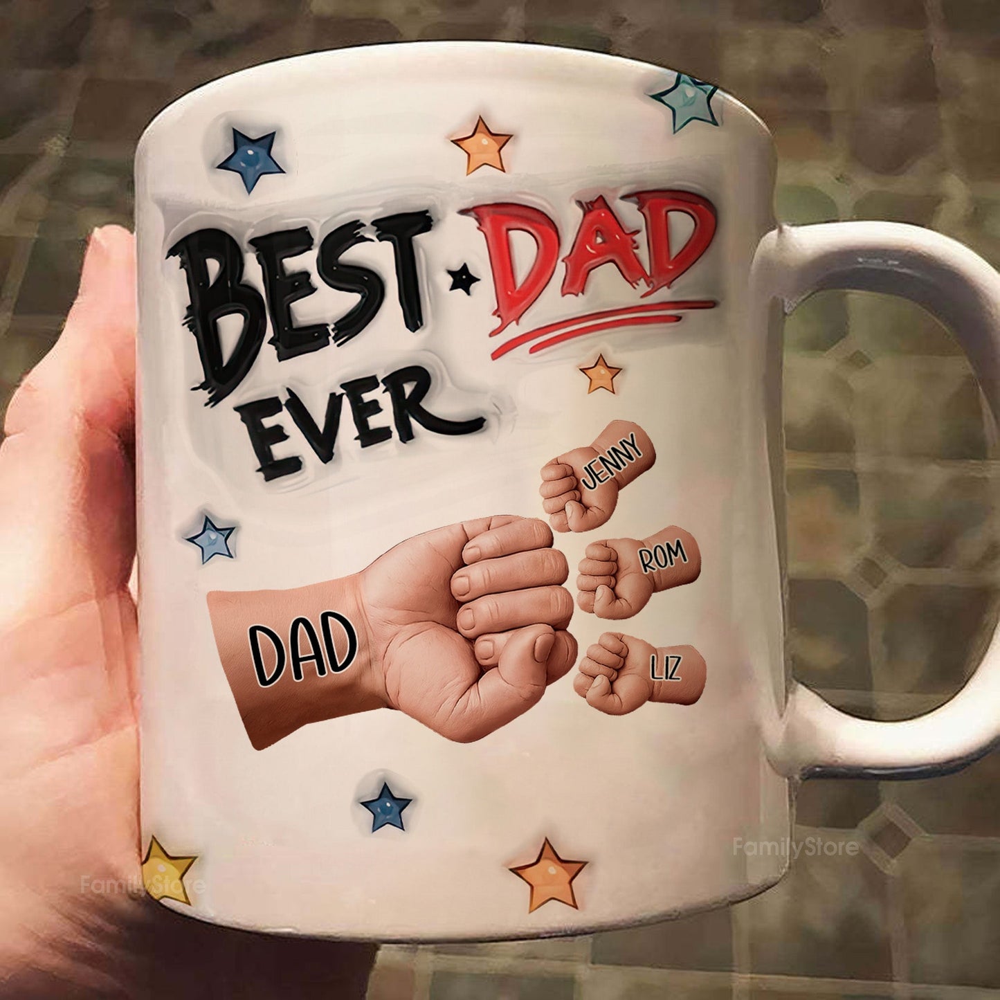 Best Dad Ever - Personalized Mug - Gift for Dad, Grandpa Father's Day | GR27 DUC4