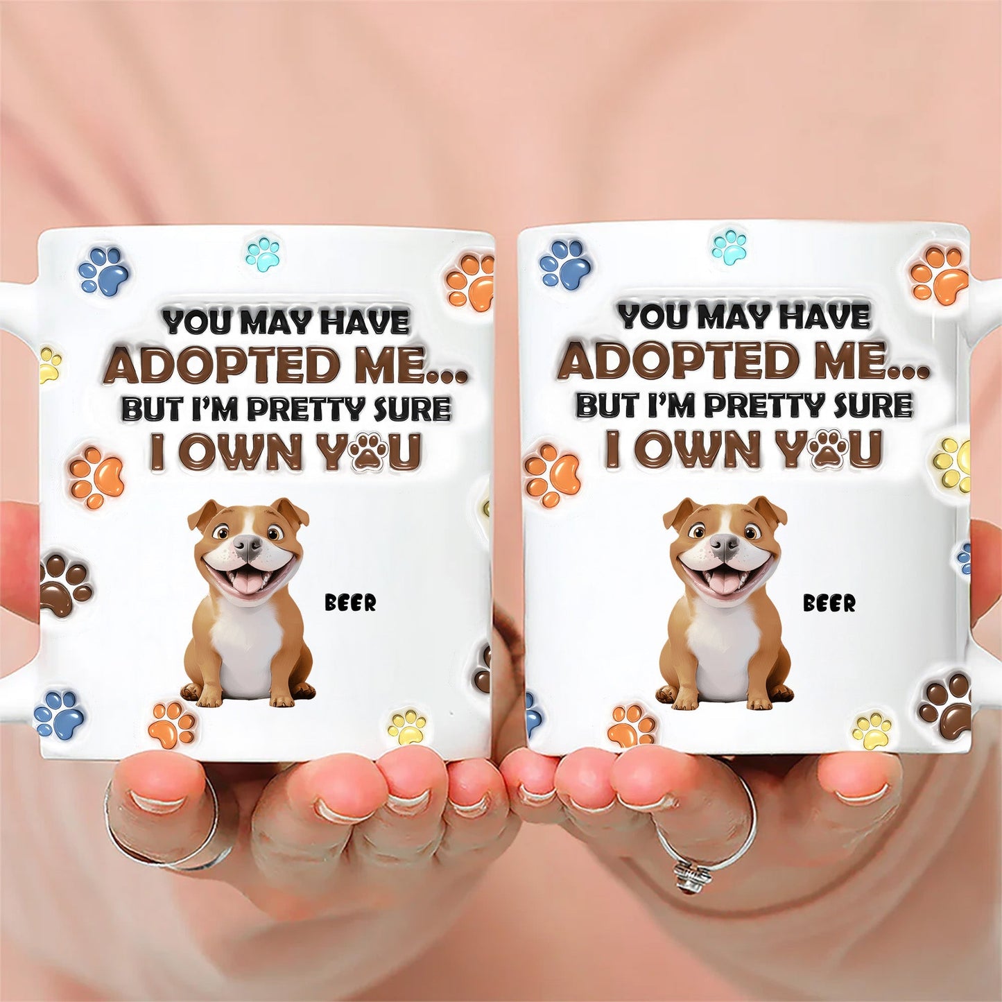 We Own You My Cartoon Dog - Personalized 3D Inflated Effect Ceramic Mug - Gift For Dog Lovers | CLP15 NA94