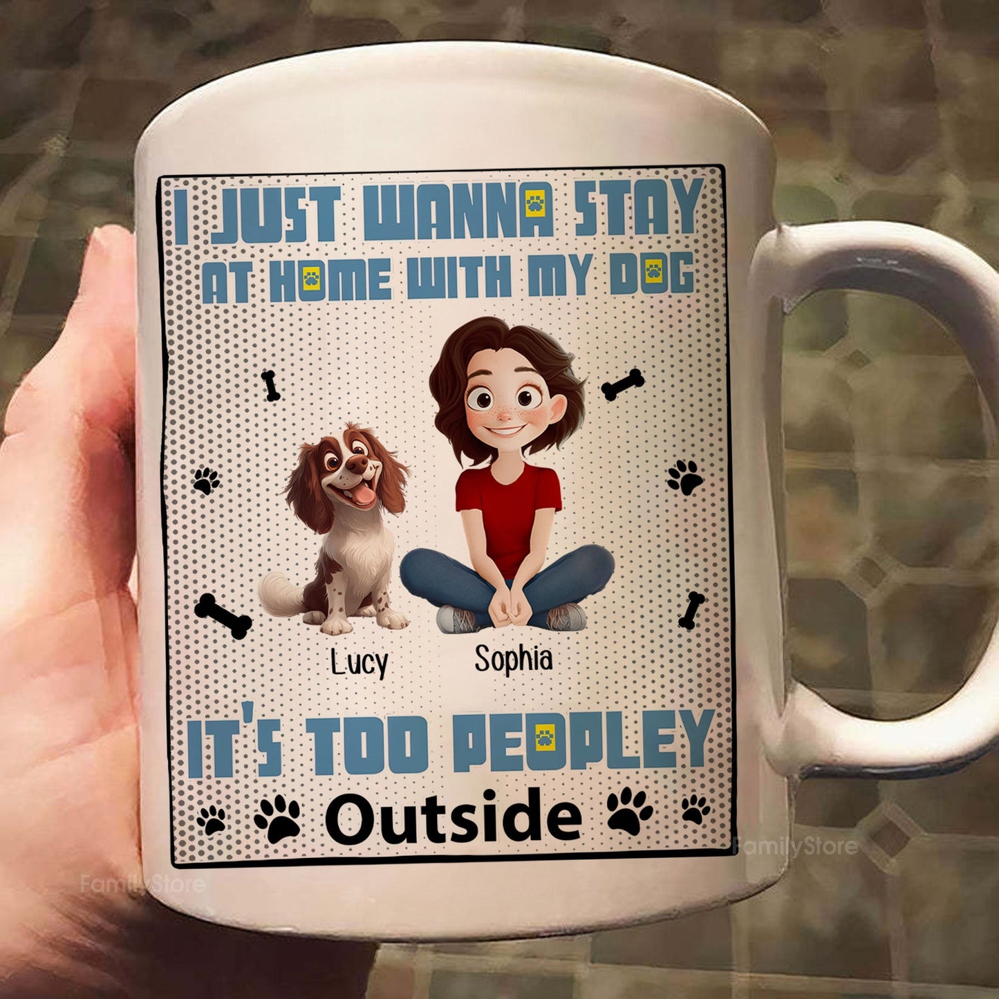 Too Peopley Outside - Personalized Mug - Gift for Pet Owners, Pet Lovers, Dog Mom | CLP15 NH96