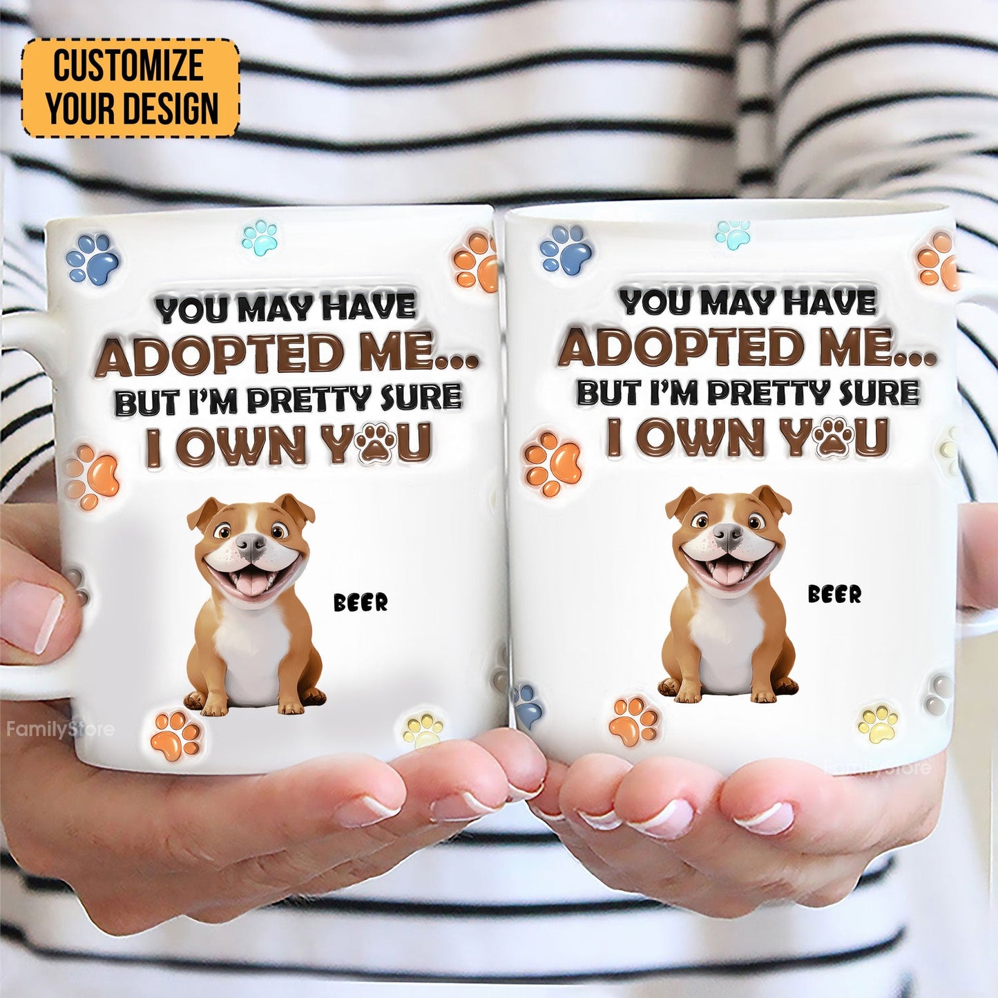 We Own You My Cartoon Dog - Personalized 3D Inflated Effect Ceramic Mug - Gift For Dog Lovers | CLP15 NA94