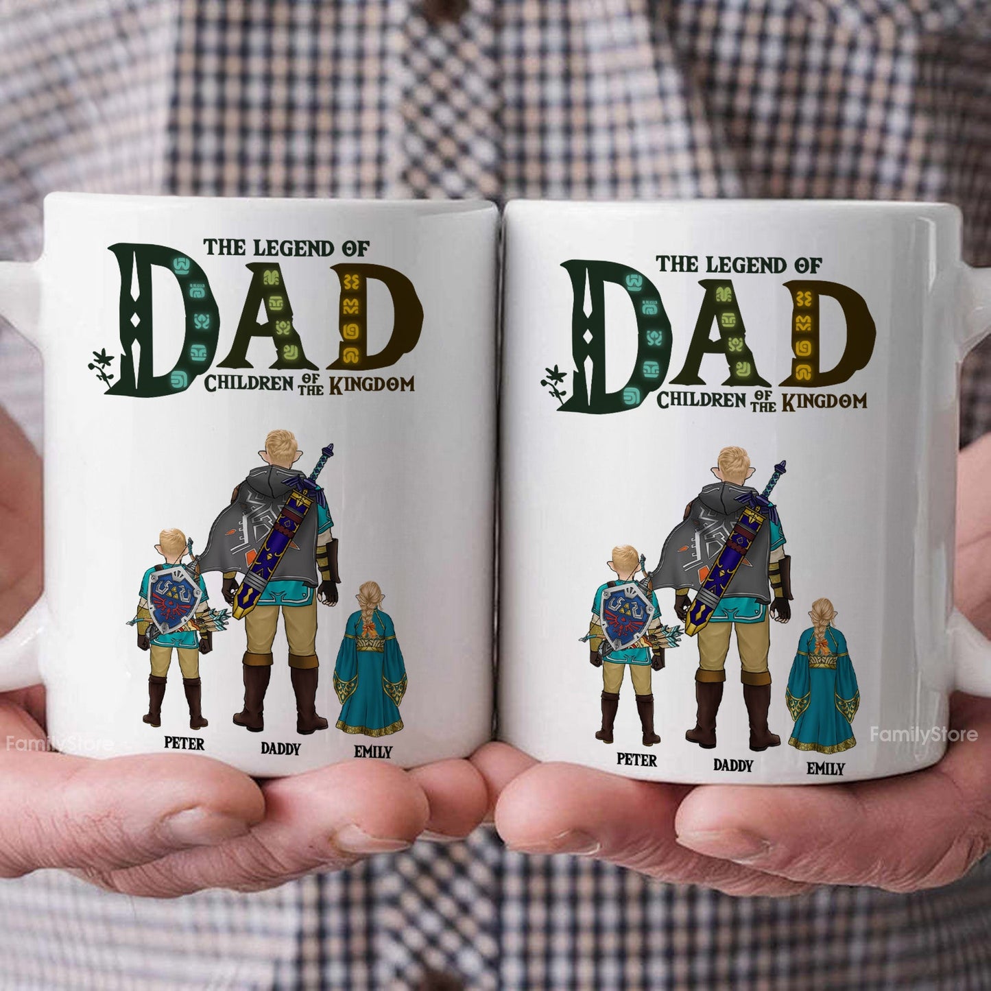 The Legend Of Dad CHildren Of The Kingdom Zelda - Personalized Mug - Gift for Dad, Grandpa, Husband | CL07 NH96