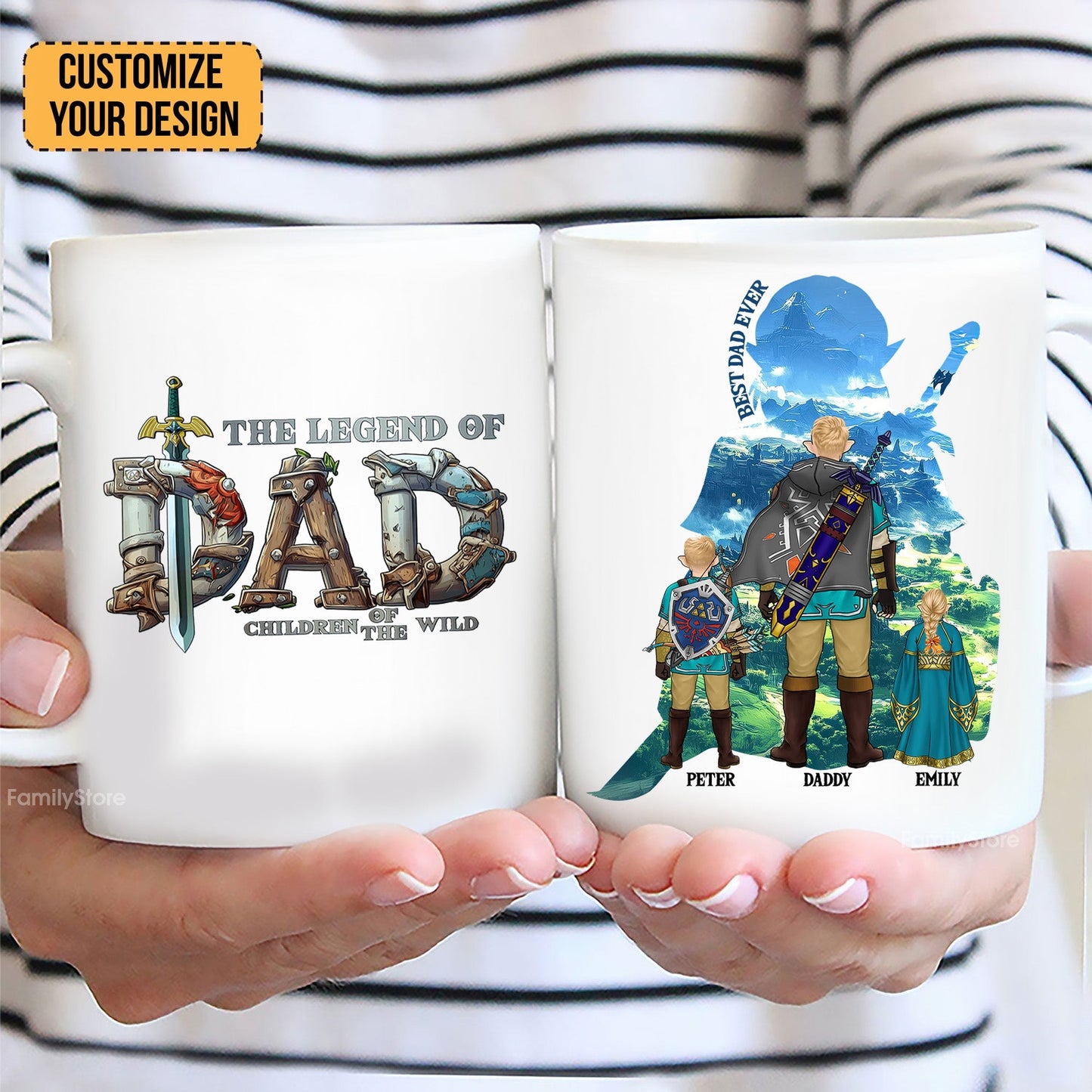 The Legend Of Dad Zelda - Personalized Mug - Gift for Dad, Grandpa, Husband | CL07 NH96