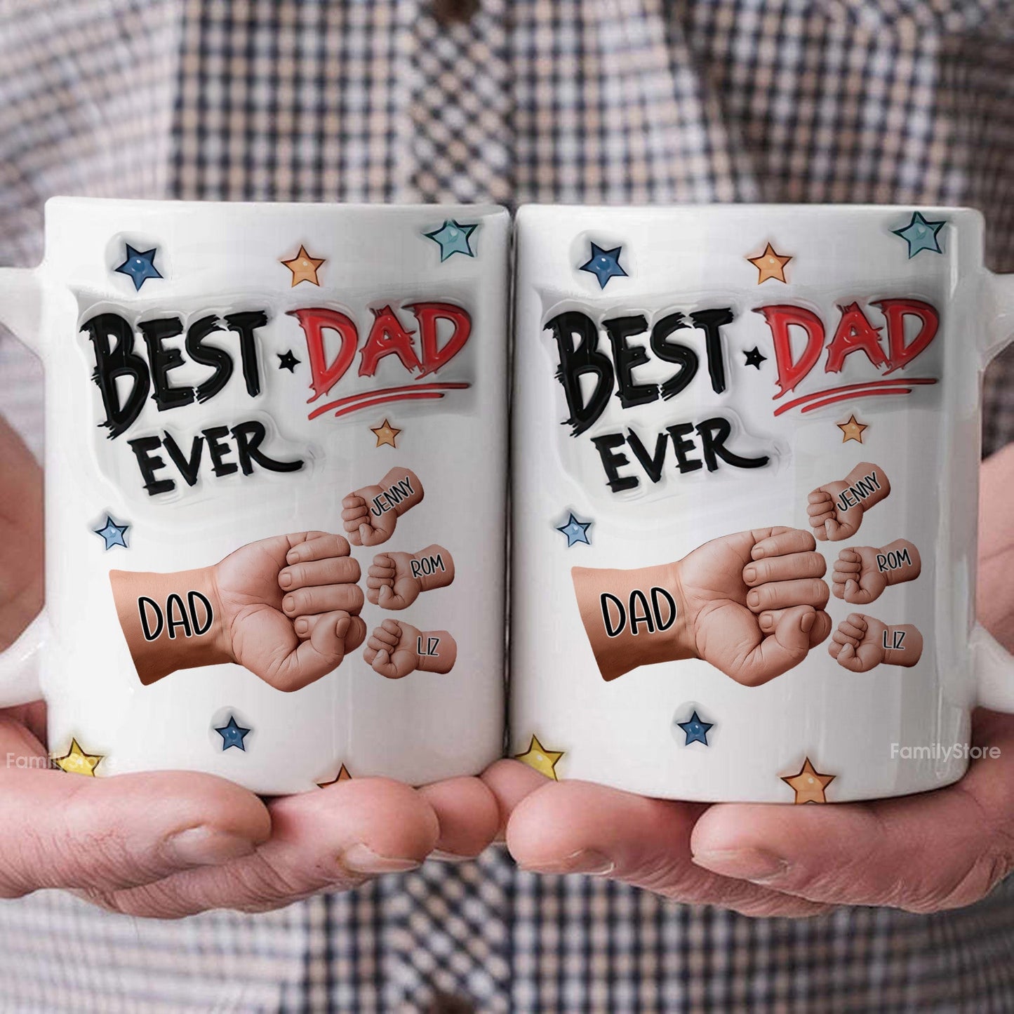 Best Dad Ever - Personalized Mug - Gift for Dad, Grandpa Father's Day | GR27 DUC4