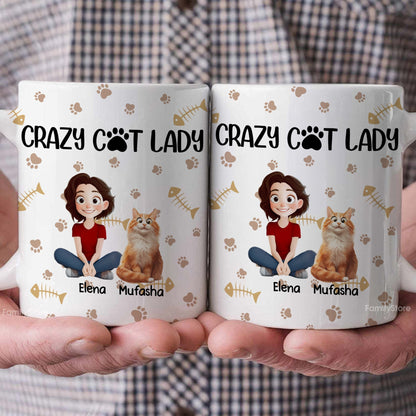 Crazy Cat Lady - Personalized Mug - Gift for Pet Owners, Pet Lovers, Cat Mom | CLP15 NH96