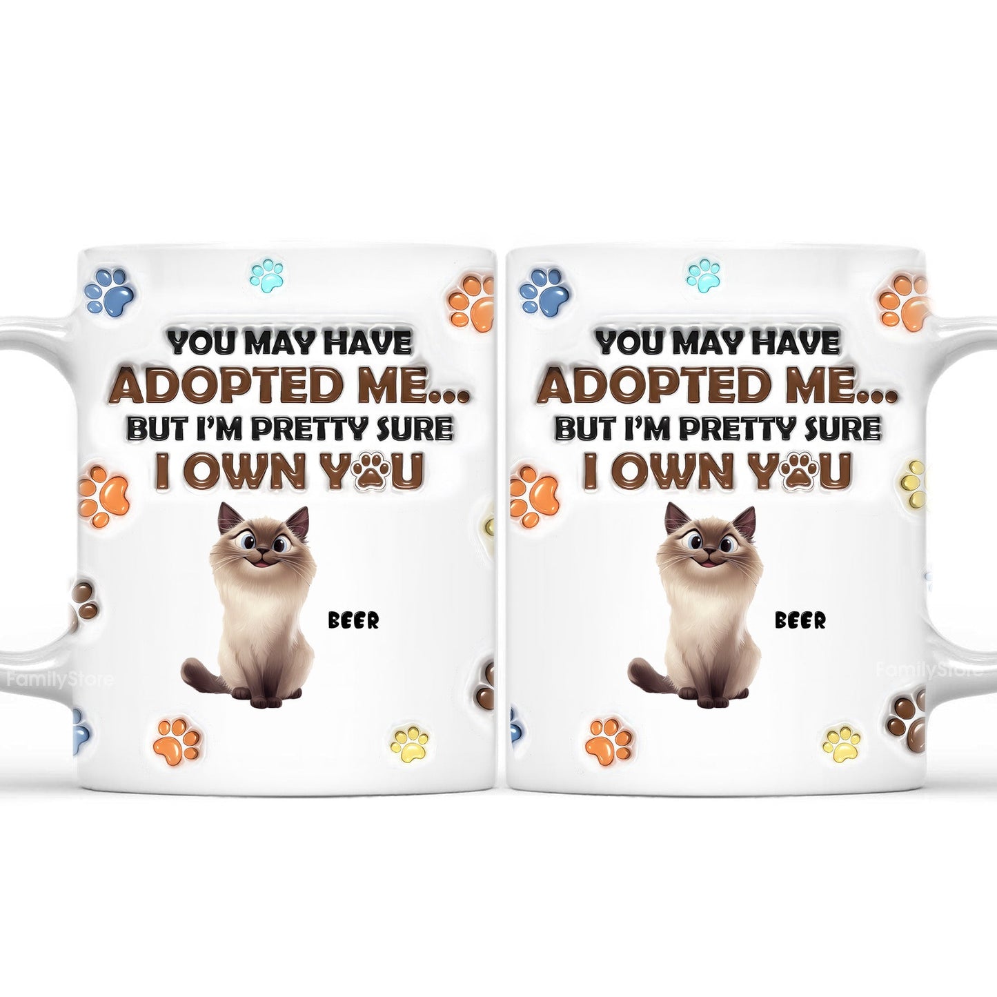 From Your Furry Cartoon Cat Baby - Personalized 3D Inflated Effect Ceramic Mug - Gift For Cat Lovers | CLP15 NA94