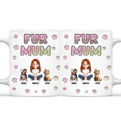 Cartoon Pet Fur Mom Lovely Chibi - Personalized 3D Inflated Effect Ceramic Mug - Gift For Pet Lovers | CLP15 NA94