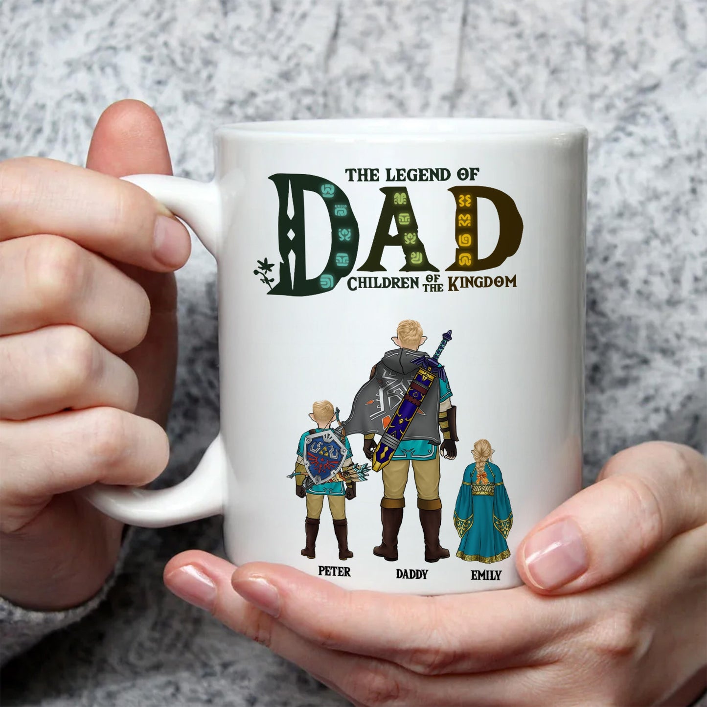 The Legend Of Dad CHildren Of The Kingdom Zelda - Personalized Mug - Gift for Dad, Grandpa, Husband | CL07 NH96
