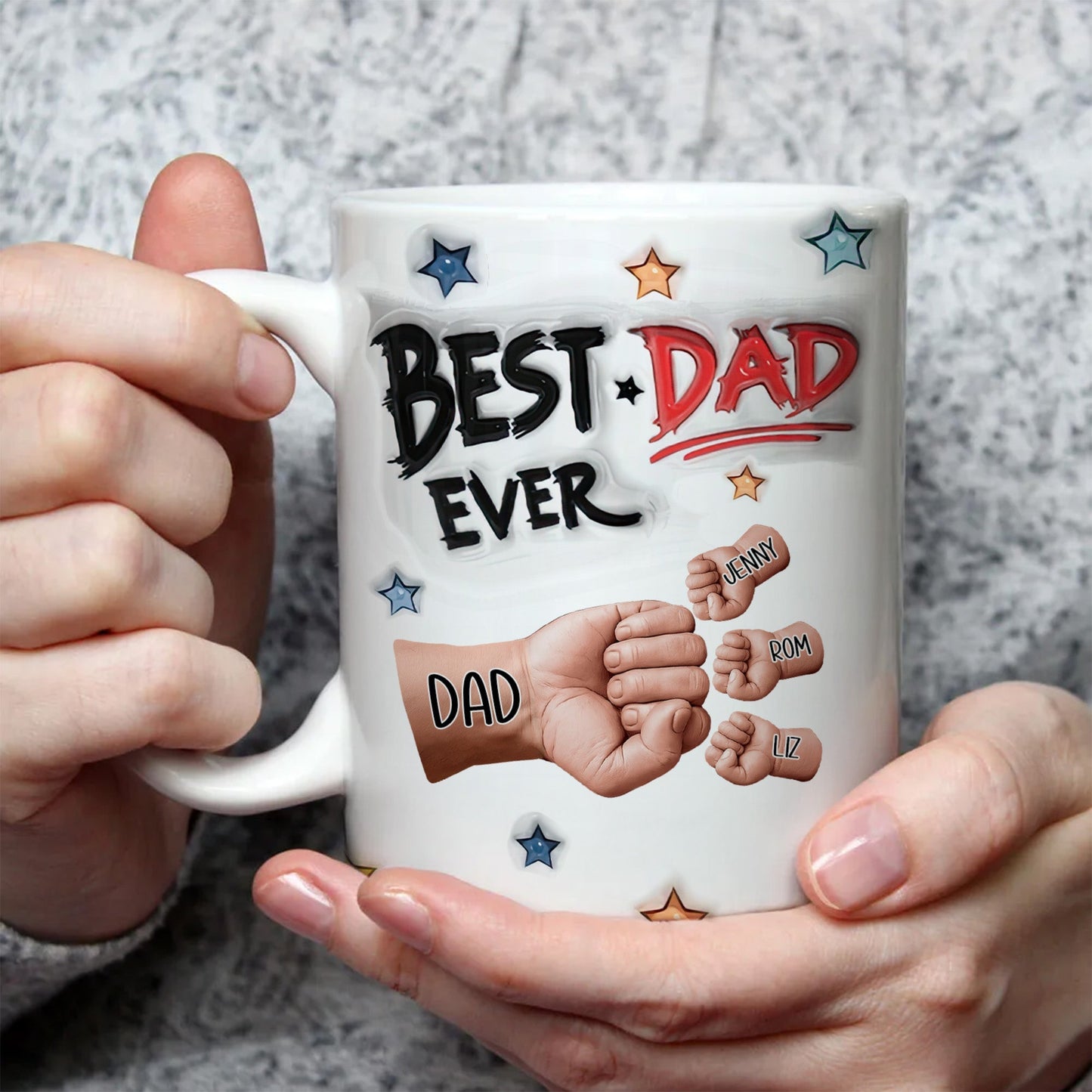 Best Dad Ever - Personalized Mug - Gift for Dad, Grandpa Father's Day | GR27 DUC4