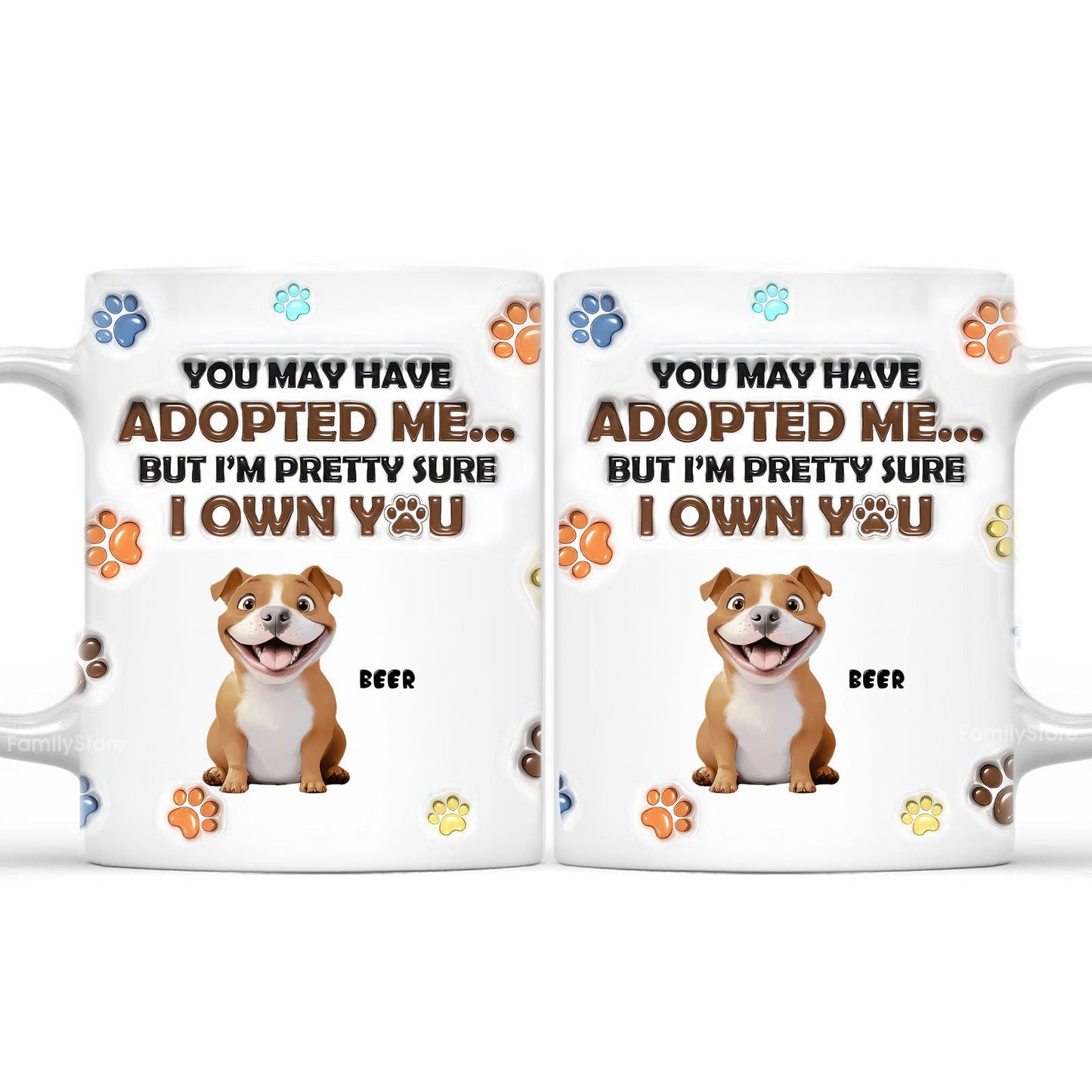 We Own You My Cartoon Dog - Personalized 3D Inflated Effect Ceramic Mug - Gift For Dog Lovers | CLP15 NA94