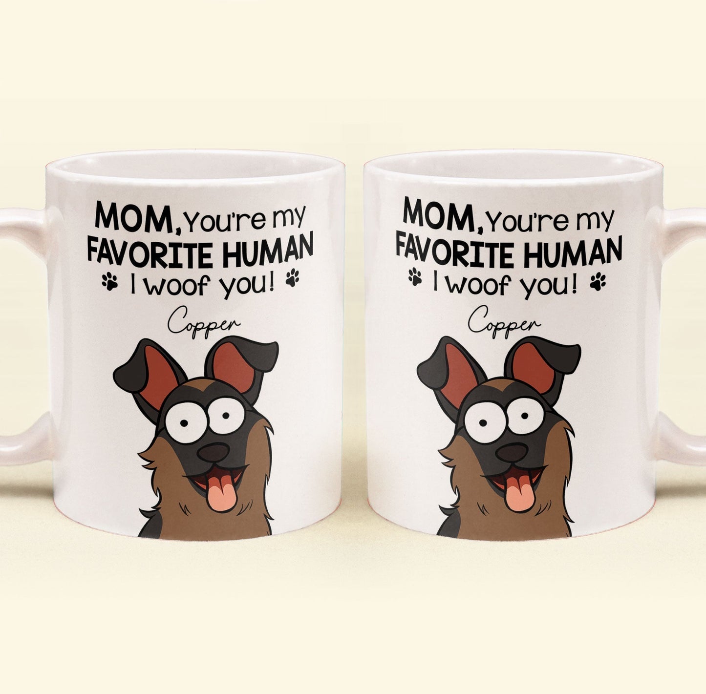 Mom Dad We Woof You - Personalized Mug