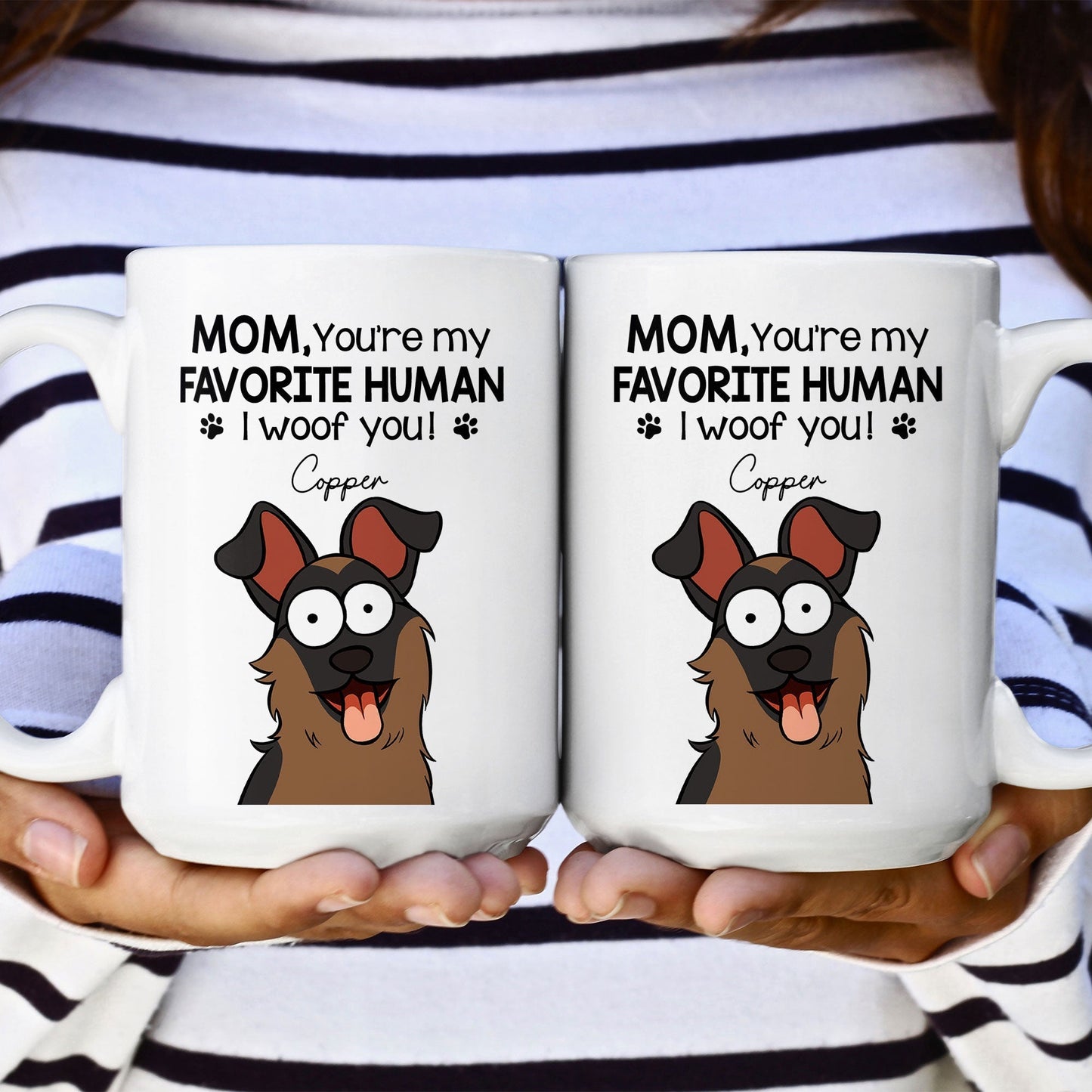Mom Dad We Woof You - Personalized Mug