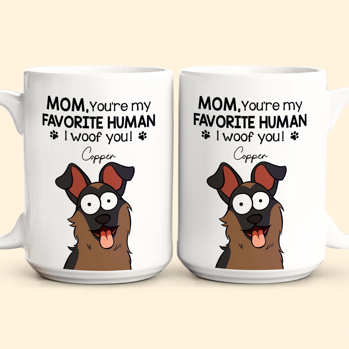 Mom Dad We Woof You - Personalized Mug