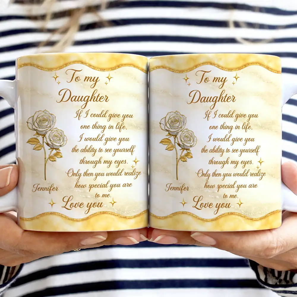 Mom And Daughter How Special You Are To Me - Personalized White Edge-to-Edge Mug