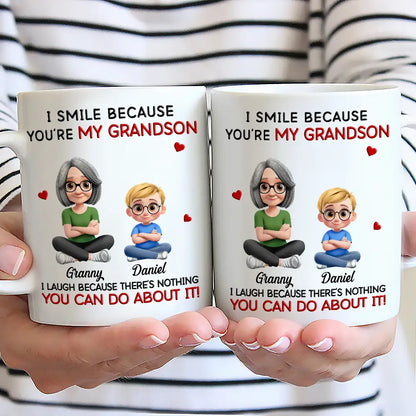 Mom Grandma I Smile Because You Are My Daughter Son - Personalized Mug
