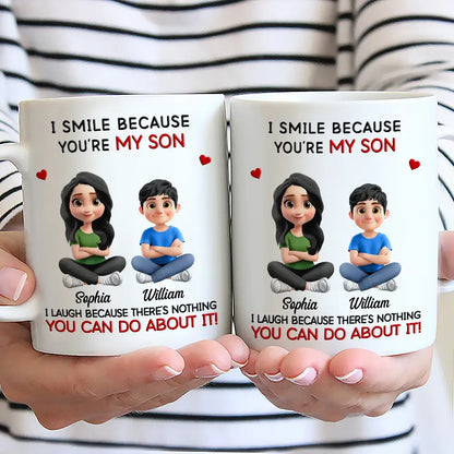 Mom Grandma I Smile Because You Are My Daughters Sons Grandkids - Personalized Mug