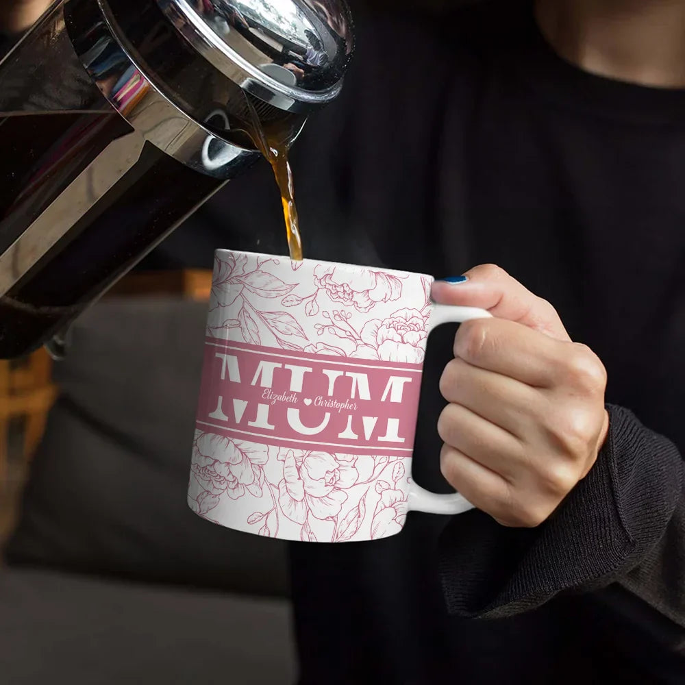 Mom Grandma Nana - Personalized White Edge-to-Edge Mug